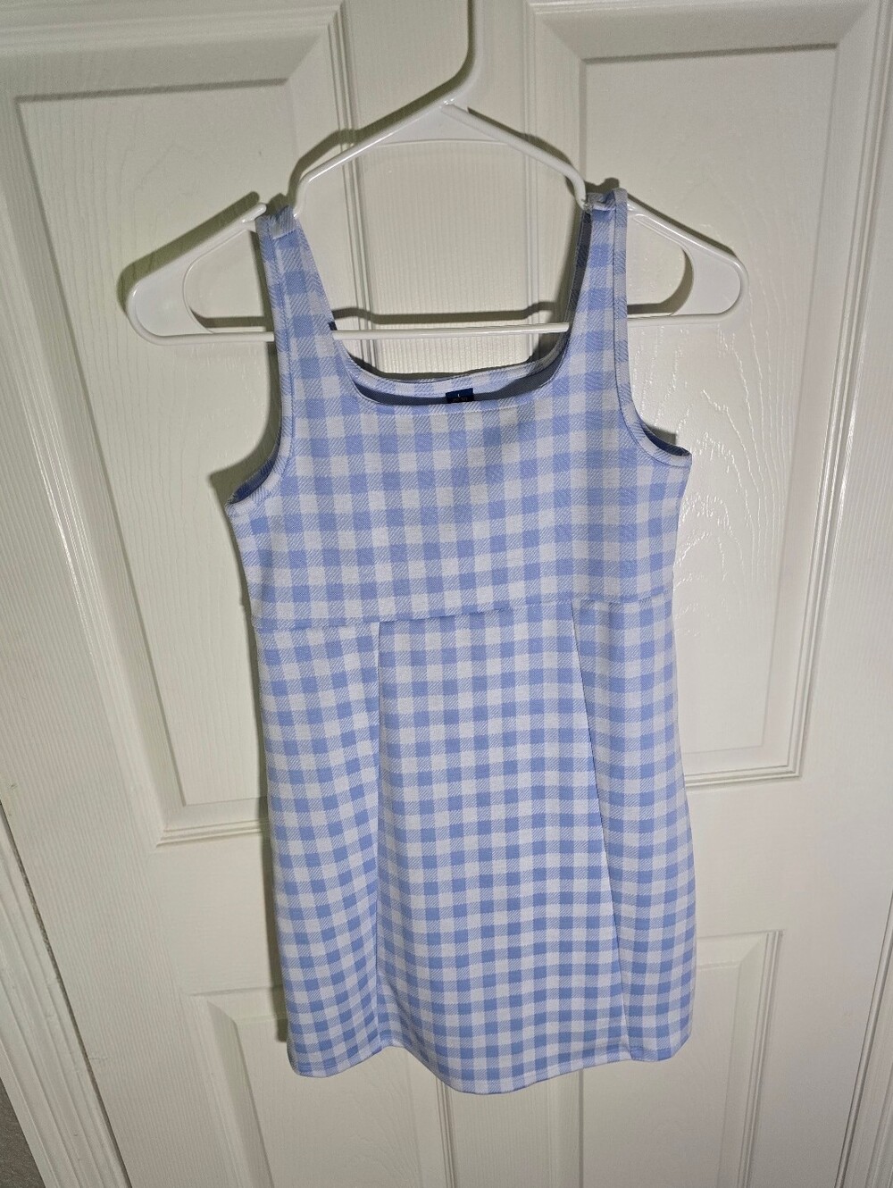 Old Navy Girls Blue White Gingham Short Tank Dress Large
